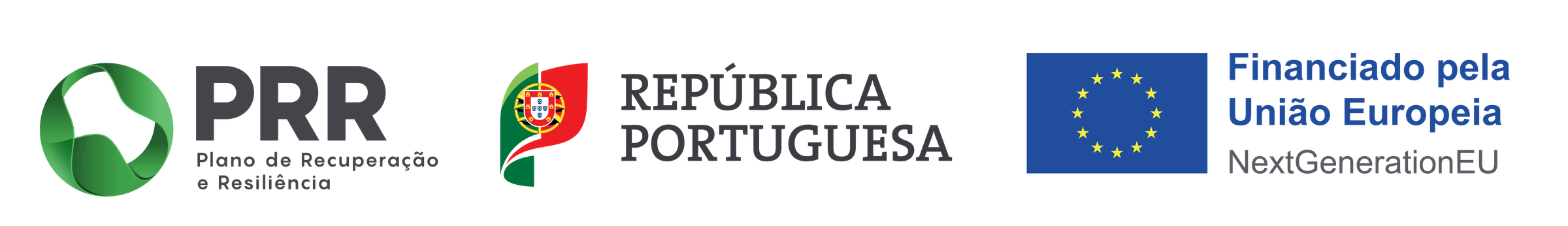 PRR - Plano de Recuperação e Resiliência, República Portuguesa, Financiado pela União Europeia - NextGenerationEU